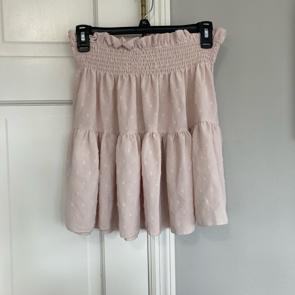 Elegant Pink Smocked Women's Skirt - Picture 1 of 3
